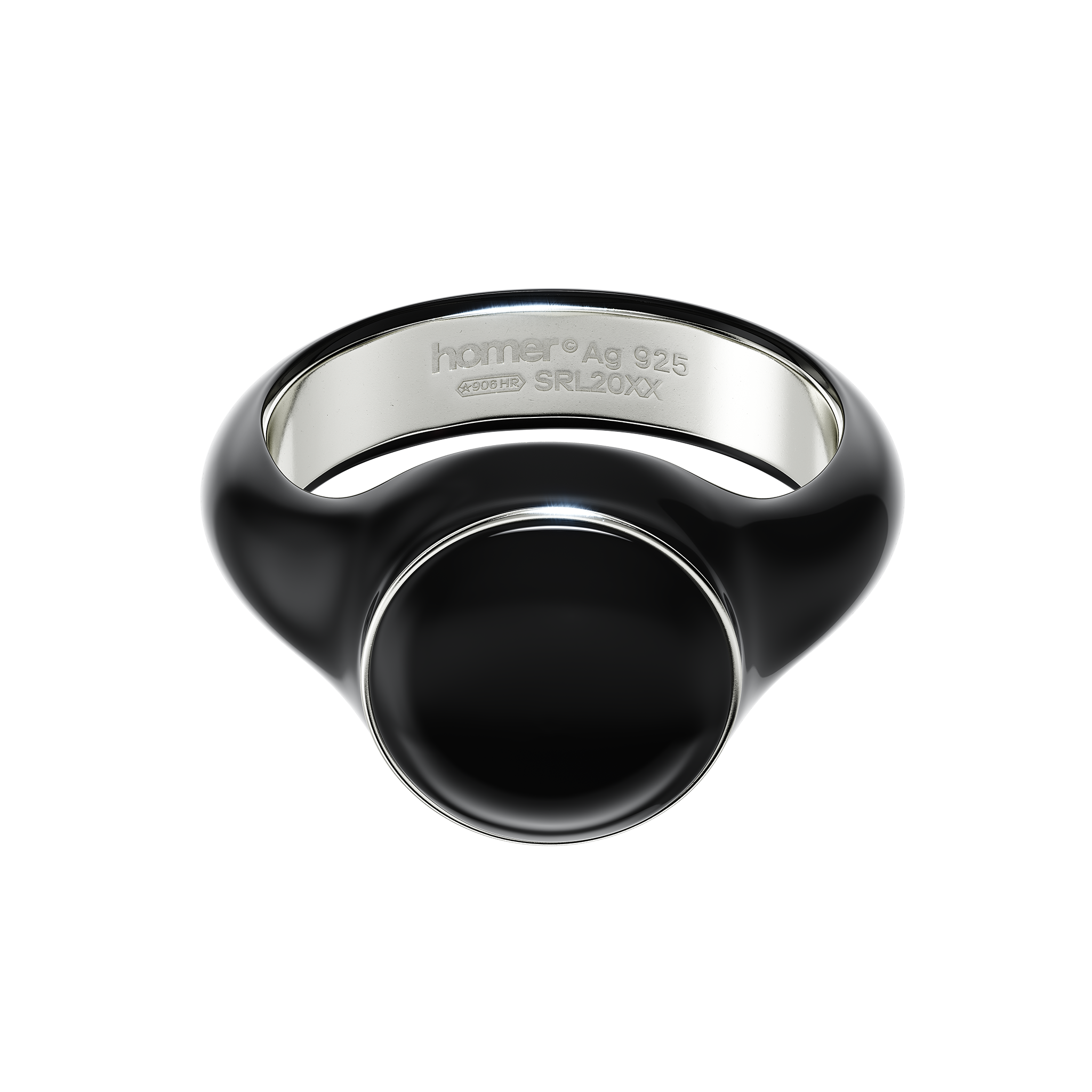 A detail of Sphere Earth Ring in Black